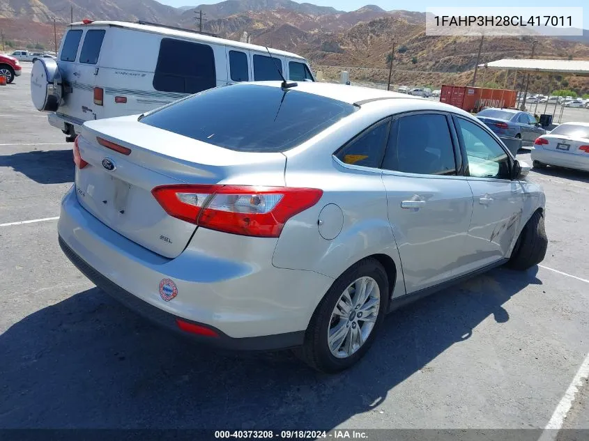 2012 Ford Focus Sel VIN: 1FAHP3H28CL417011 Lot: 40373208