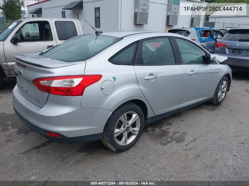 2012 Ford Focus Se VIN: 1FAHP3F28CL444714 Lot: 40373284