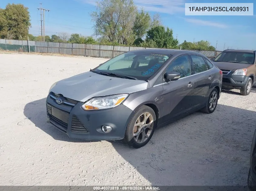 2012 Ford Focus Sel VIN: 1FAHP3H25CL408931 Lot: 40373819