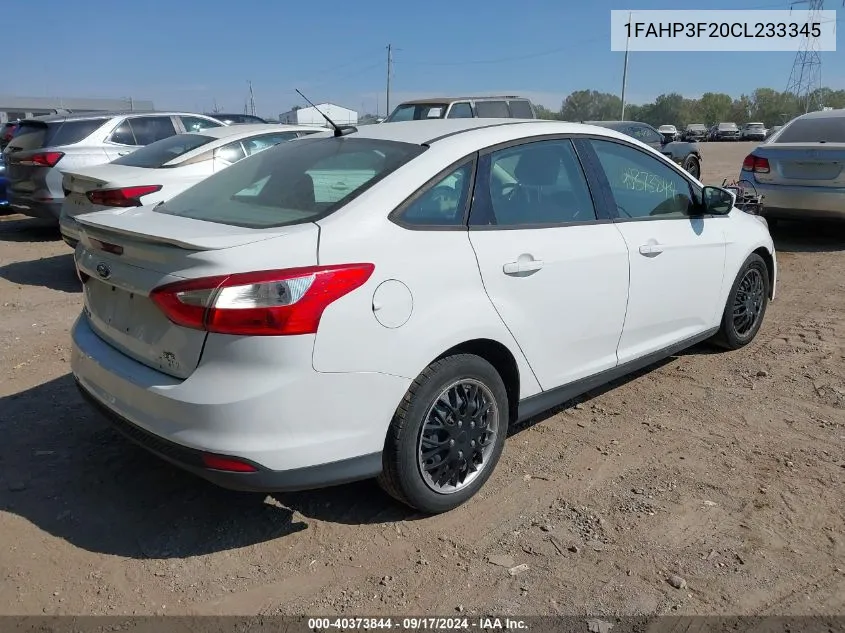 1FAHP3F20CL233345 2012 Ford Focus Se