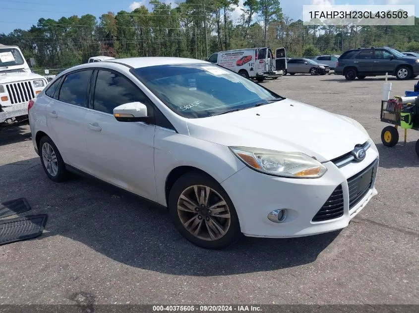 2012 Ford Focus Sel VIN: 1FAHP3H23CL436503 Lot: 40375605