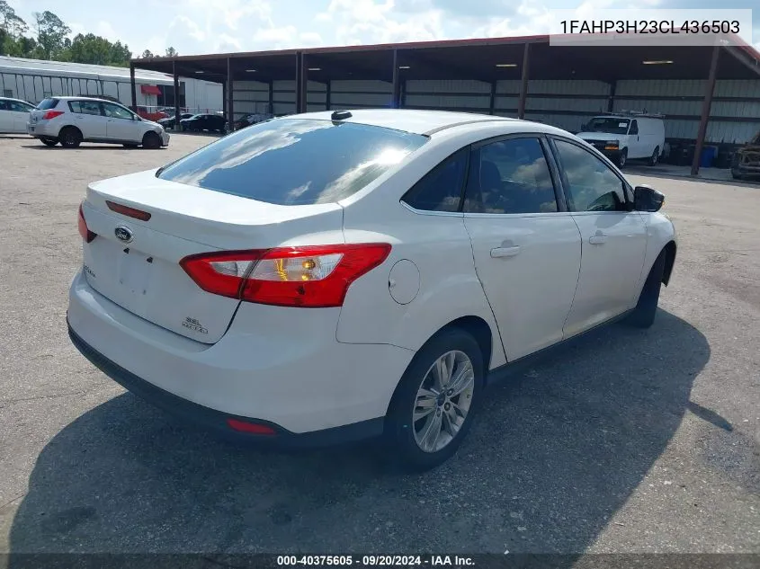 2012 Ford Focus Sel VIN: 1FAHP3H23CL436503 Lot: 40375605