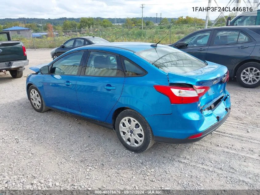 2012 Ford Focus Se VIN: 1FAHP3F24CL446816 Lot: 40376676