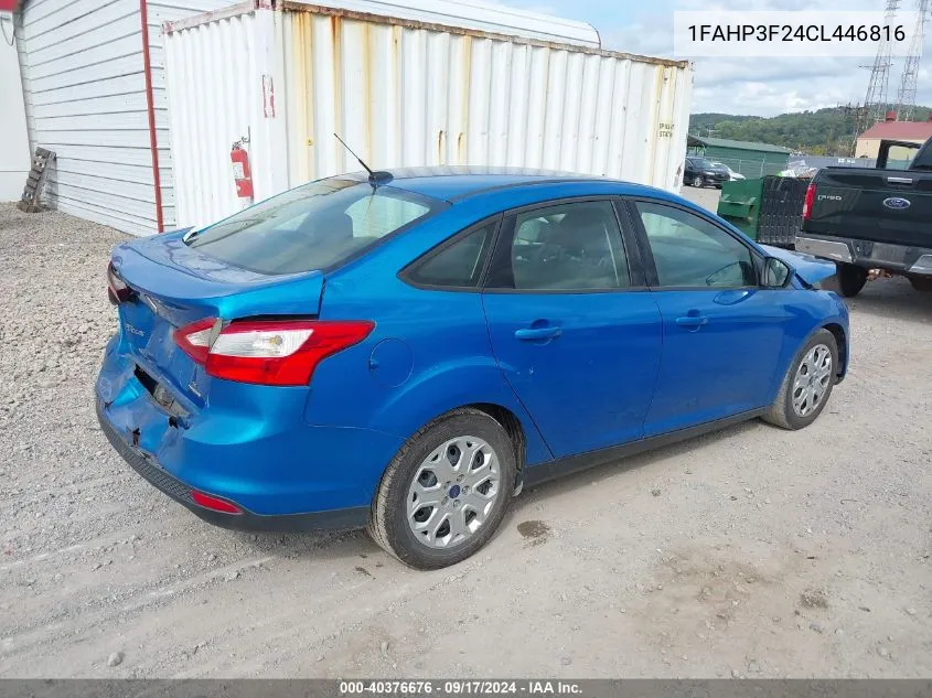 2012 Ford Focus Se VIN: 1FAHP3F24CL446816 Lot: 40376676