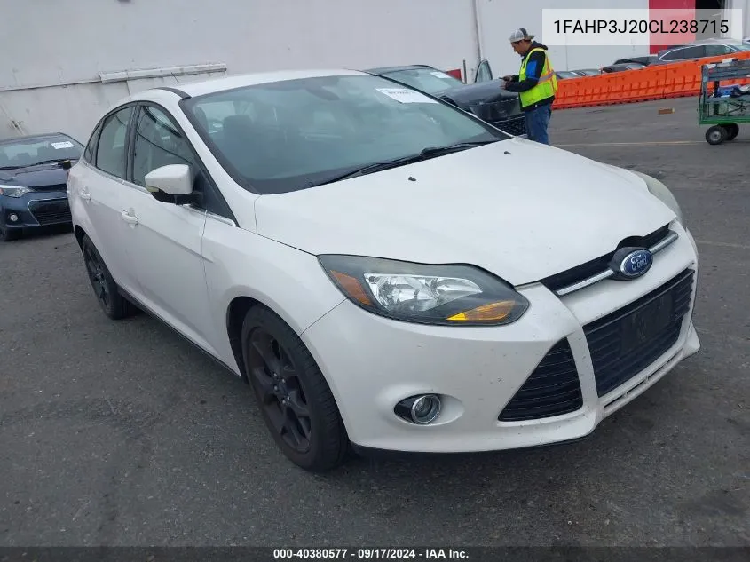 2012 Ford Focus Titanium VIN: 1FAHP3J20CL238715 Lot: 40380577