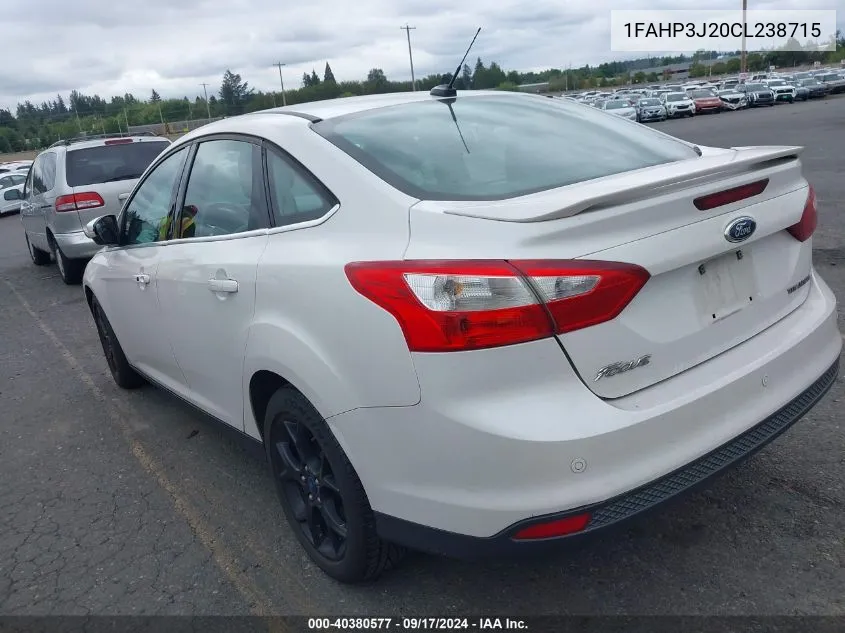 2012 Ford Focus Titanium VIN: 1FAHP3J20CL238715 Lot: 40380577