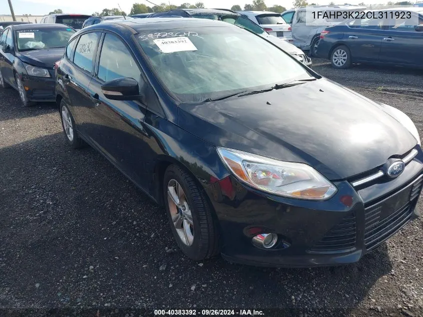 2012 Ford Focus Se VIN: 1FAHP3K22CL311923 Lot: 40383392