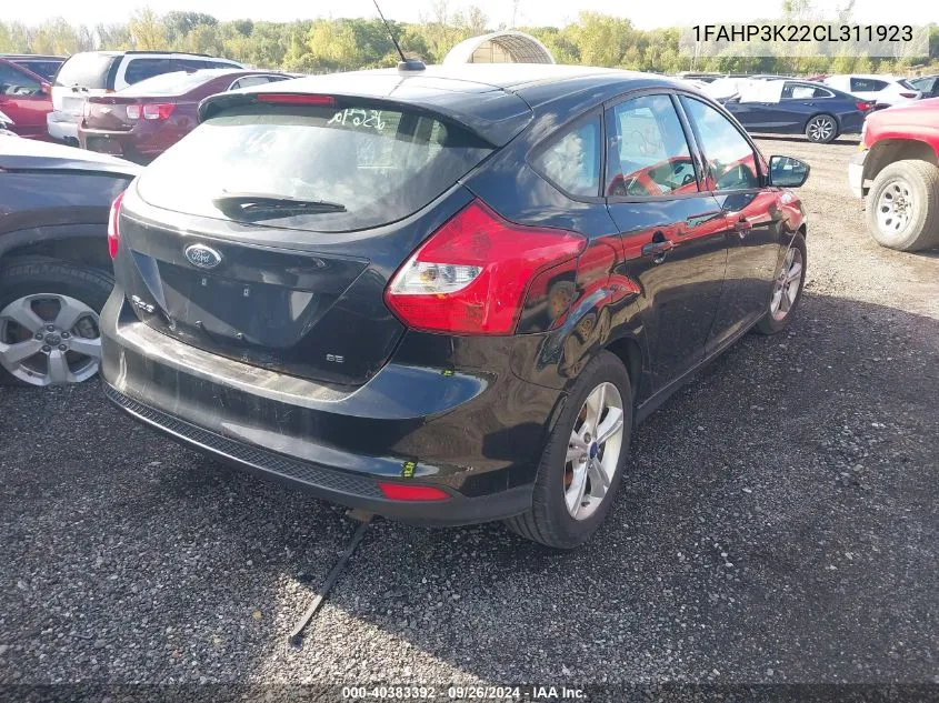 2012 Ford Focus Se VIN: 1FAHP3K22CL311923 Lot: 40383392