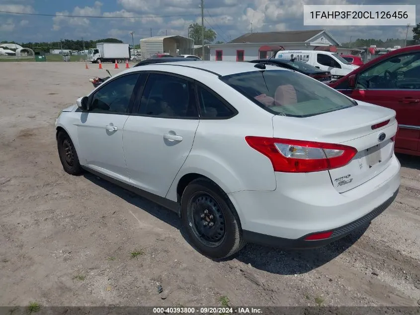 2012 Ford Focus Se VIN: 1FAHP3F20CL126456 Lot: 40393800