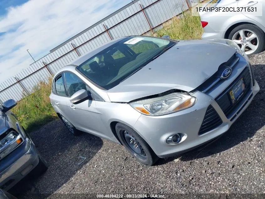 2012 Ford Focus Se VIN: 1FAHP3F20CL371631 Lot: 40394222