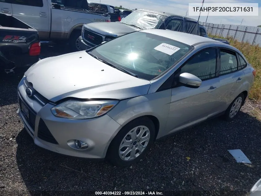 2012 Ford Focus Se VIN: 1FAHP3F20CL371631 Lot: 40394222