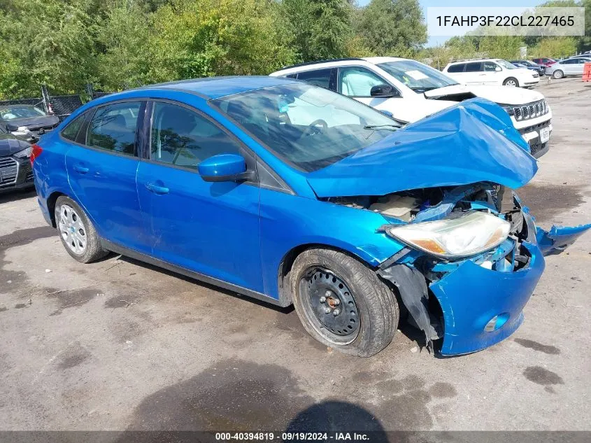 2012 Ford Focus Se VIN: 1FAHP3F22CL227465 Lot: 40394819