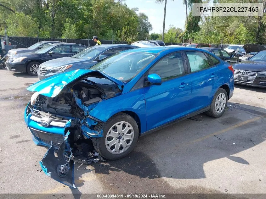 2012 Ford Focus Se VIN: 1FAHP3F22CL227465 Lot: 40394819