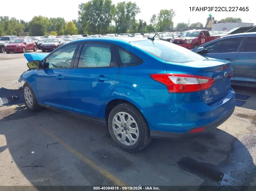 2012 Ford Focus Se VIN: 1FAHP3F22CL227465 Lot: 40394819