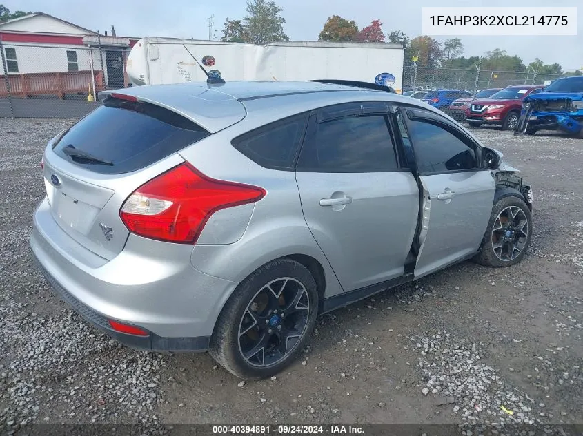 2012 Ford Focus Se VIN: 1FAHP3K2XCL214775 Lot: 40394891