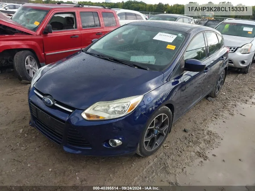 2012 Ford Focus Se VIN: 1FAHP3K28CL153331 Lot: 40395514