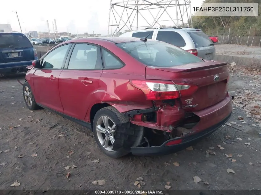 2012 Ford Focus Se VIN: 1FAHP3F25CL311750 Lot: 40395713