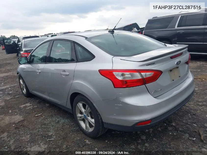 2012 Ford Focus Se VIN: 1FAHP3F27CL287516 Lot: 40396338