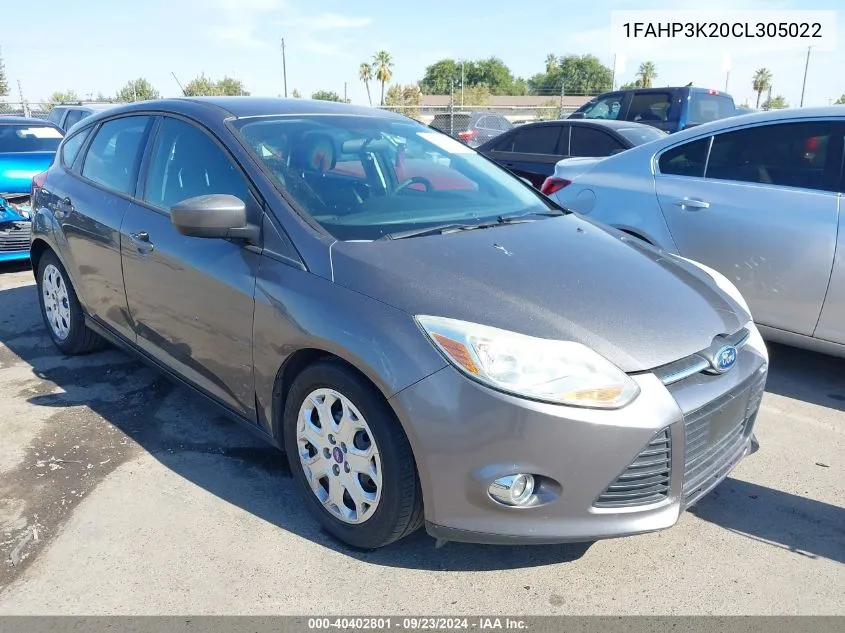 2012 Ford Focus Se VIN: 1FAHP3K20CL305022 Lot: 40402801