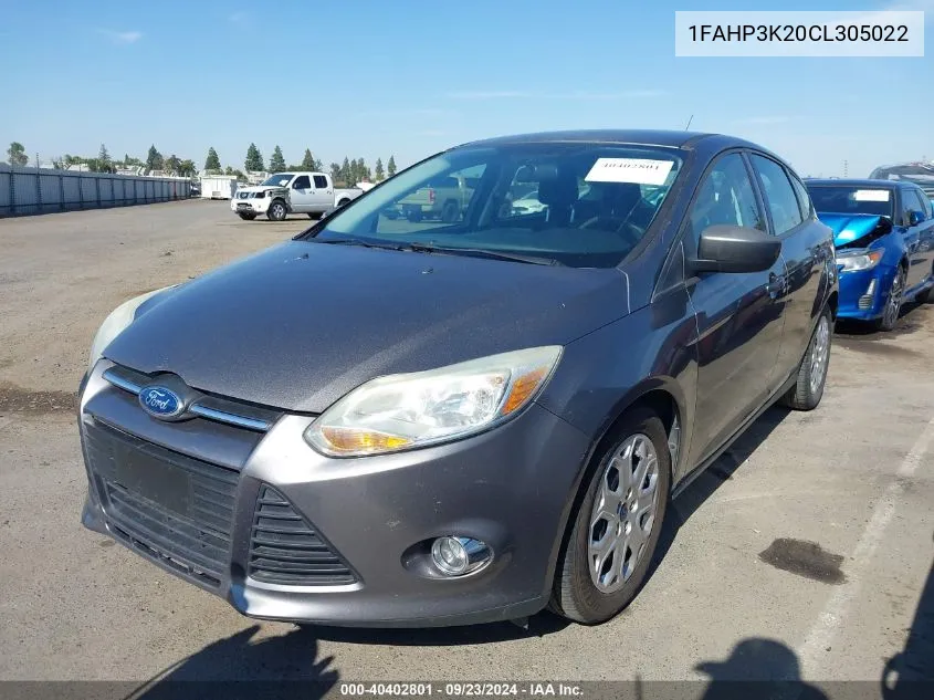 2012 Ford Focus Se VIN: 1FAHP3K20CL305022 Lot: 40402801