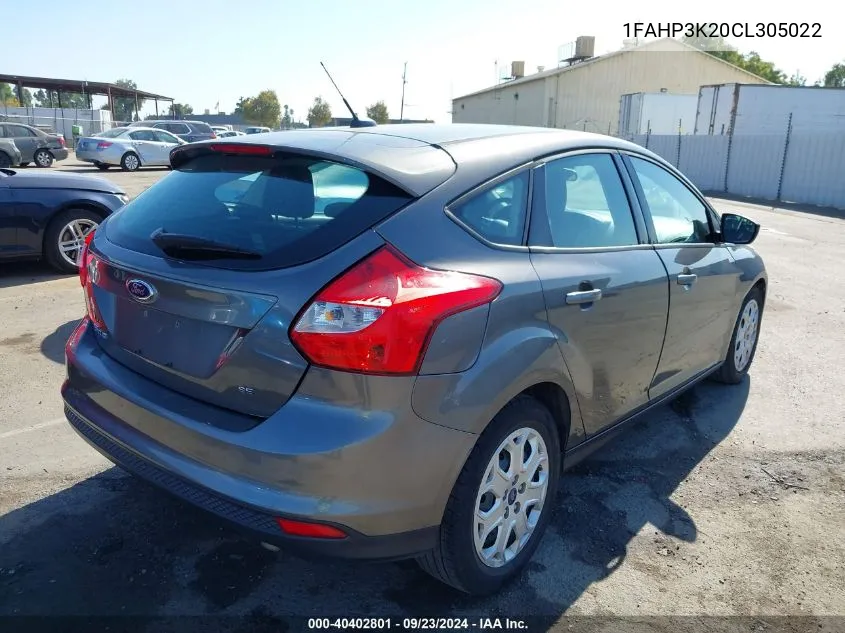 2012 Ford Focus Se VIN: 1FAHP3K20CL305022 Lot: 40402801