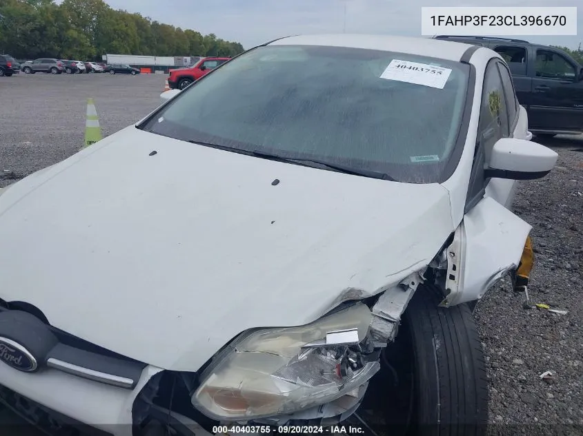 2012 Ford Focus Se VIN: 1FAHP3F23CL396670 Lot: 40403755