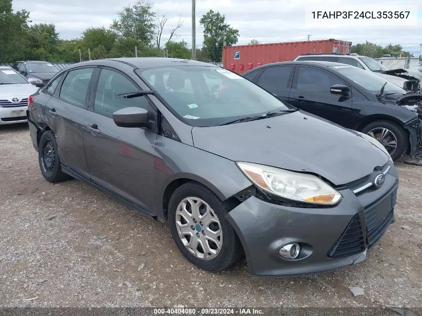 2012 Ford Focus Se VIN: 1FAHP3F24CL353567 Lot: 40404080