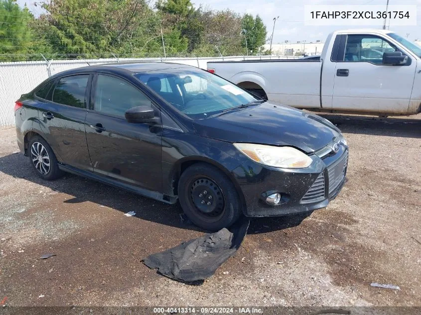 2012 Ford Focus Se VIN: 1FAHP3F2XCL361754 Lot: 40413314