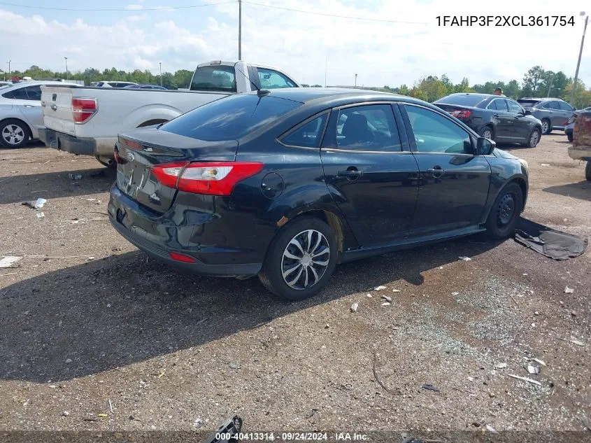 1FAHP3F2XCL361754 2012 Ford Focus Se