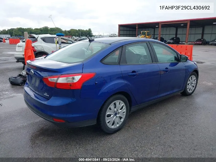 2012 Ford Focus Se VIN: 1FAHP3F29CL430692 Lot: 40413541