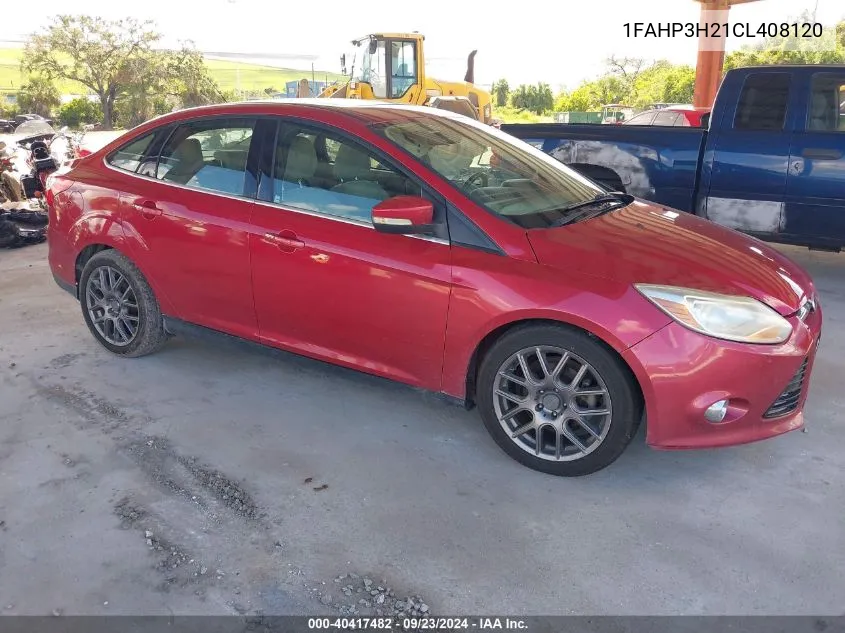 2012 Ford Focus Sel VIN: 1FAHP3H21CL408120 Lot: 40417482