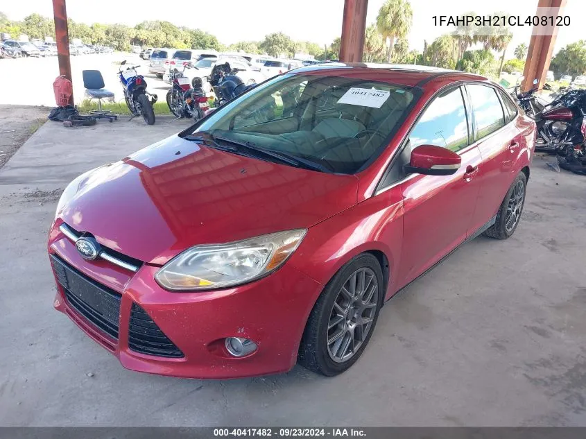 2012 Ford Focus Sel VIN: 1FAHP3H21CL408120 Lot: 40417482