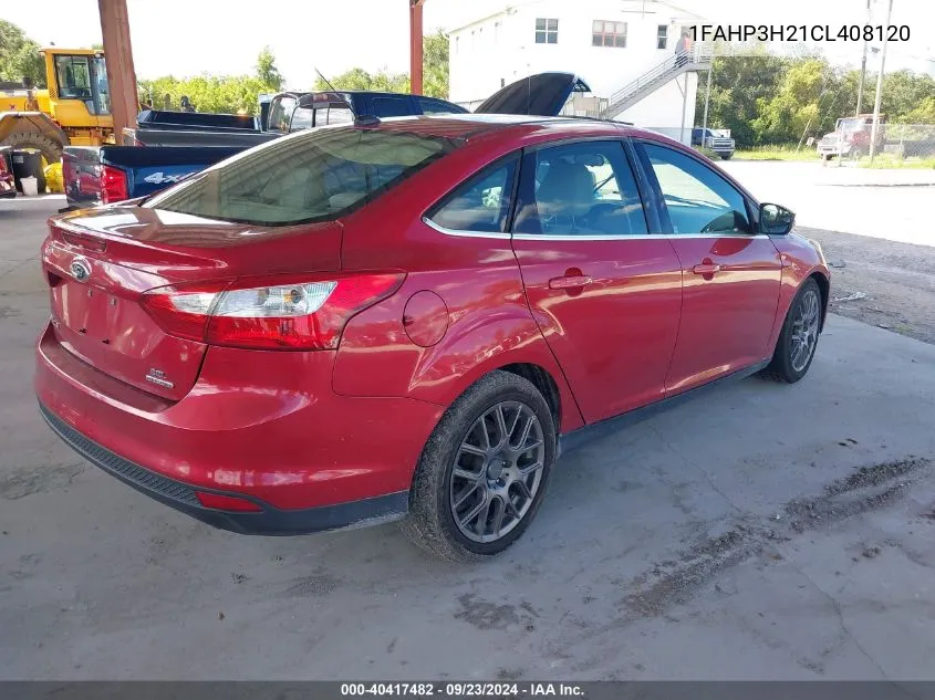 2012 Ford Focus Sel VIN: 1FAHP3H21CL408120 Lot: 40417482