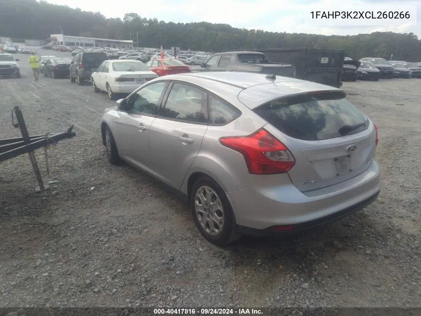 2012 Ford Focus Se VIN: 1FAHP3K2XCL260266 Lot: 40417816