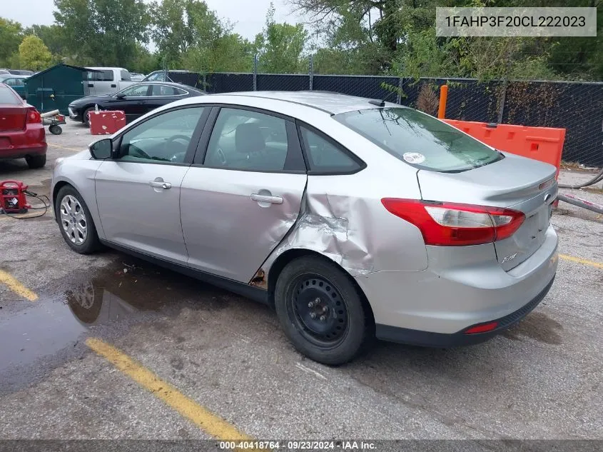 2012 Ford Focus Se VIN: 1FAHP3F20CL222023 Lot: 40418764