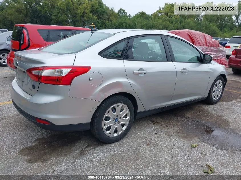 2012 Ford Focus Se VIN: 1FAHP3F20CL222023 Lot: 40418764