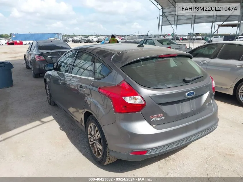 2012 Ford Focus Sel VIN: 1FAHP3M22CL210474 Lot: 40423082