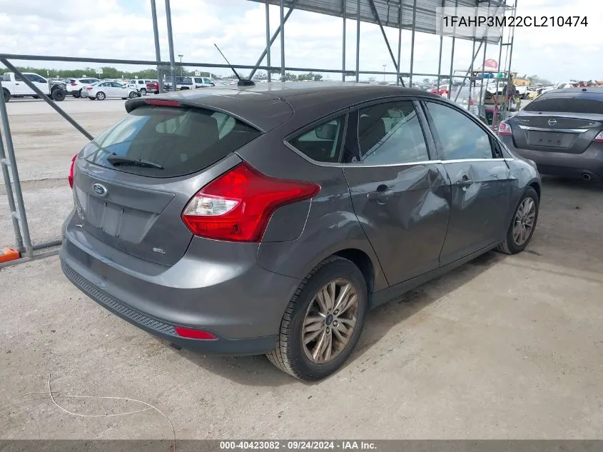 2012 Ford Focus Sel VIN: 1FAHP3M22CL210474 Lot: 40423082