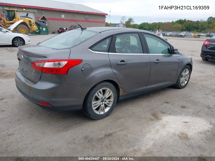 2012 Ford Focus Sel VIN: 1FAHP3H21CL169359 Lot: 40426487