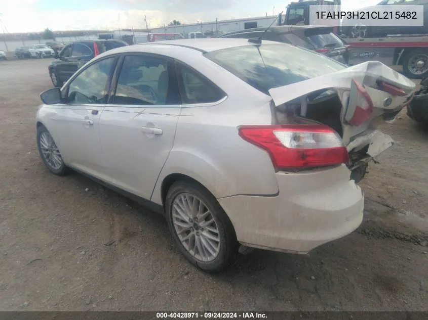 2012 Ford Focus Sel VIN: 1FAHP3H21CL215482 Lot: 40428971