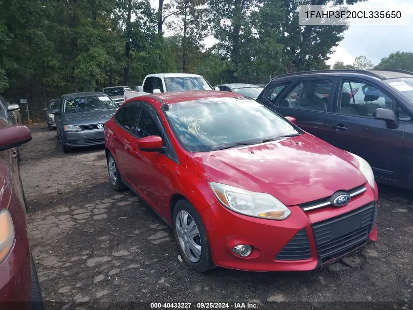 2012 Ford Focus Se VIN: 1FAHP3F20CL335650 Lot: 40433227