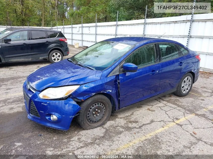 2012 Ford Focus Se VIN: 1FAHP3F27CL349402 Lot: 40434512