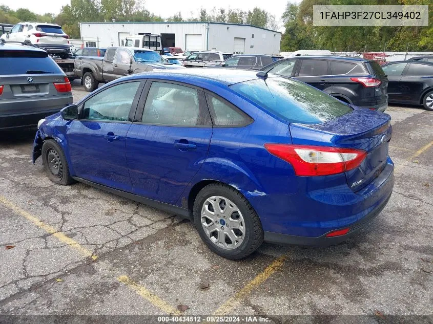 2012 Ford Focus Se VIN: 1FAHP3F27CL349402 Lot: 40434512