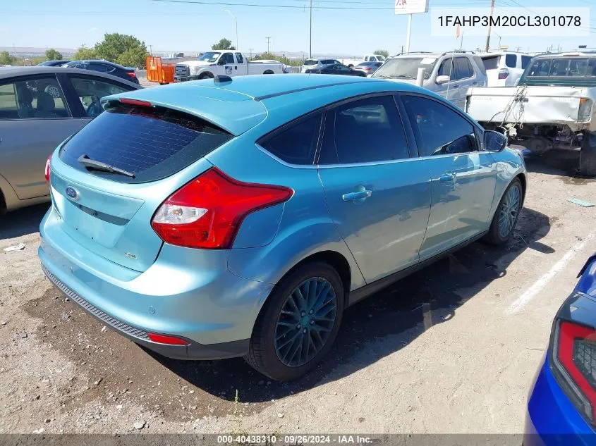 2012 Ford Focus Sel VIN: 1FAHP3M20CL301078 Lot: 40438310