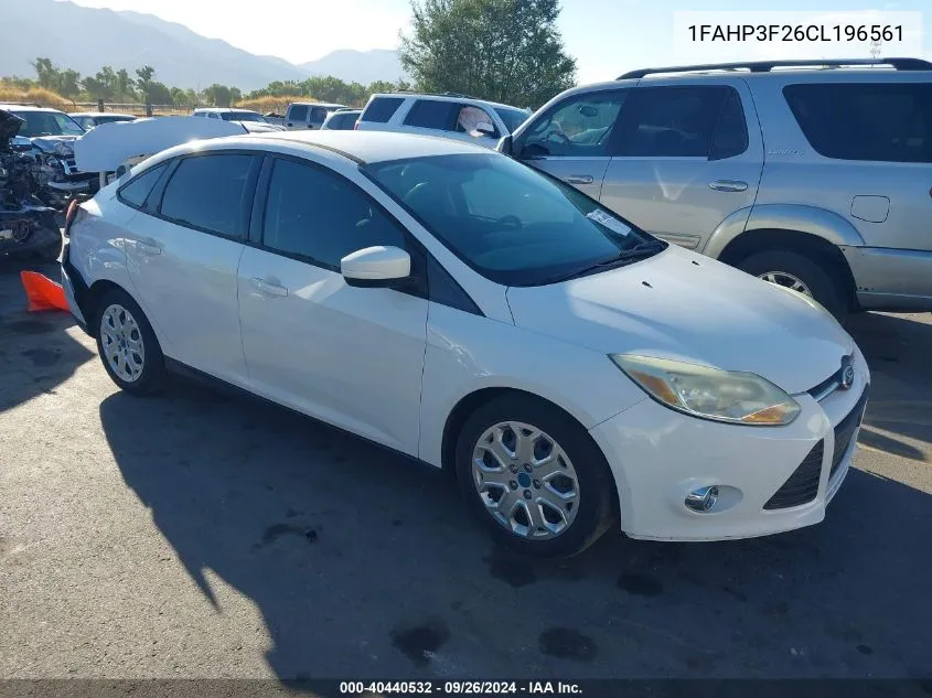 2012 Ford Focus Se VIN: 1FAHP3F26CL196561 Lot: 40440532