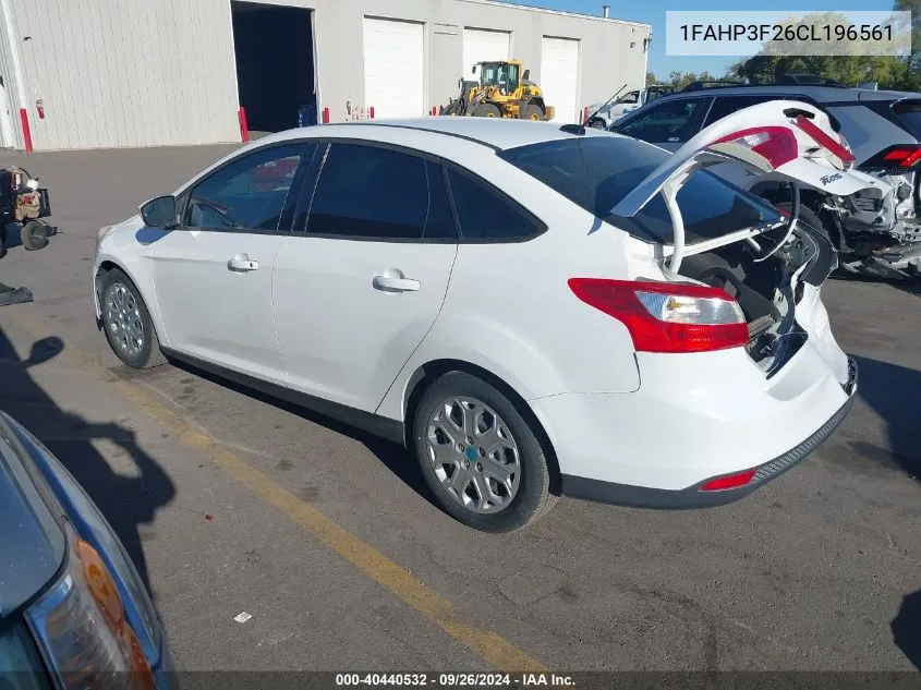 2012 Ford Focus Se VIN: 1FAHP3F26CL196561 Lot: 40440532