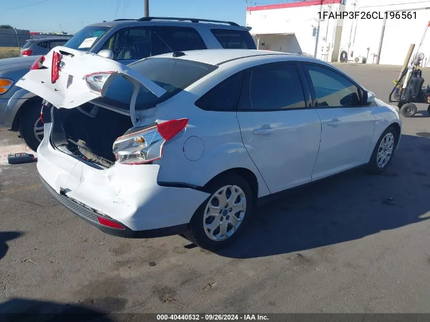 2012 Ford Focus Se VIN: 1FAHP3F26CL196561 Lot: 40440532