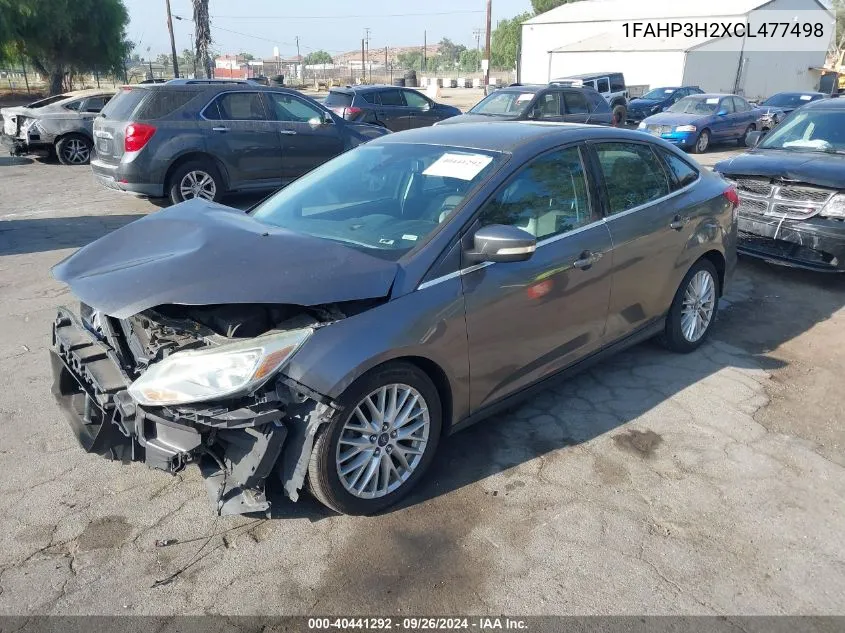 2012 Ford Focus Sel VIN: 1FAHP3H2XCL477498 Lot: 40441292