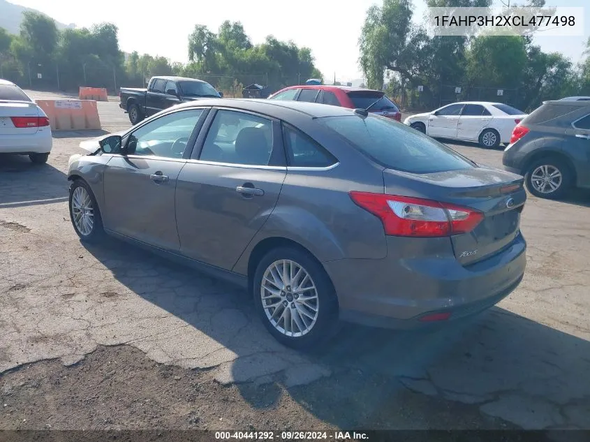 2012 Ford Focus Sel VIN: 1FAHP3H2XCL477498 Lot: 40441292