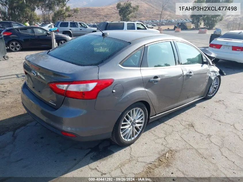 2012 Ford Focus Sel VIN: 1FAHP3H2XCL477498 Lot: 40441292